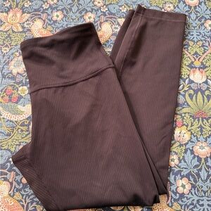 lululemon athletica Ribbed High-Rise Leggings in Deep Brown